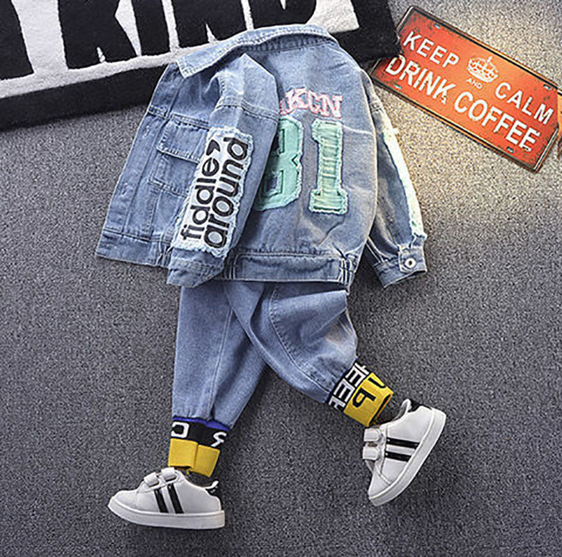 Autumn Fashionable Boys' Coat Denim Suit