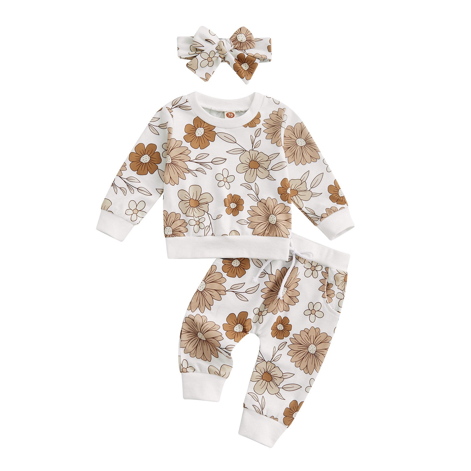 Children's Floral Headwear Hoodie Set