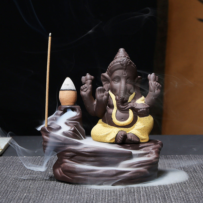 Elephant head incense burner