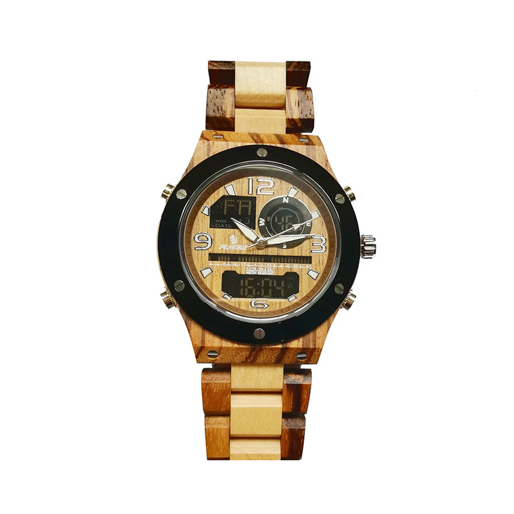 Luxury Wood Watch Handmade Chronograph Man