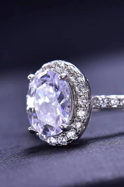 2 Carat Moissanite Platinum-Plated Ring 