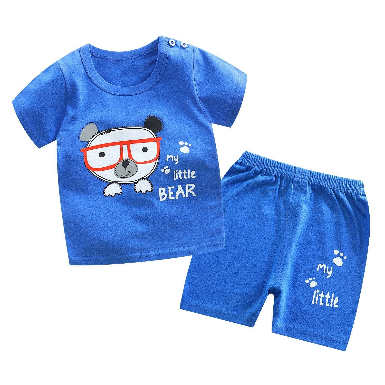 Children's cotton short sleeve suit