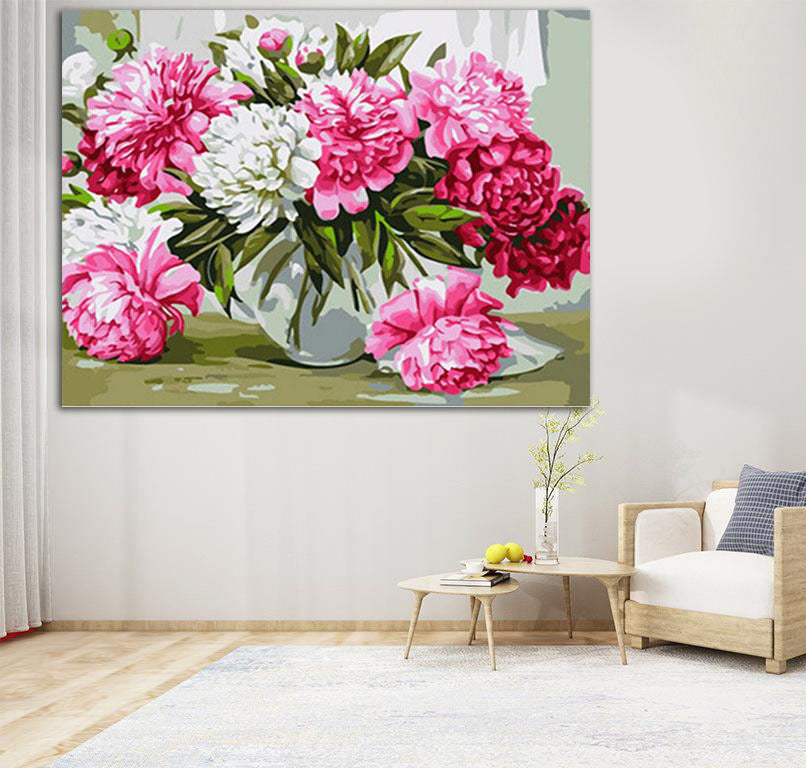 Cross stitch 5d diy full diamond peony flower