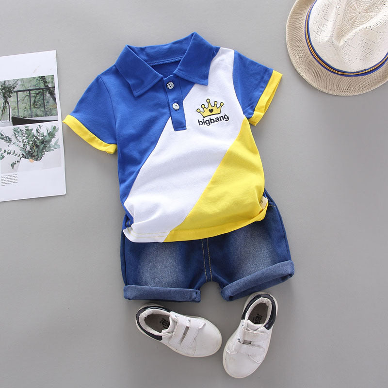 Two-piece short sleeve t-shirt