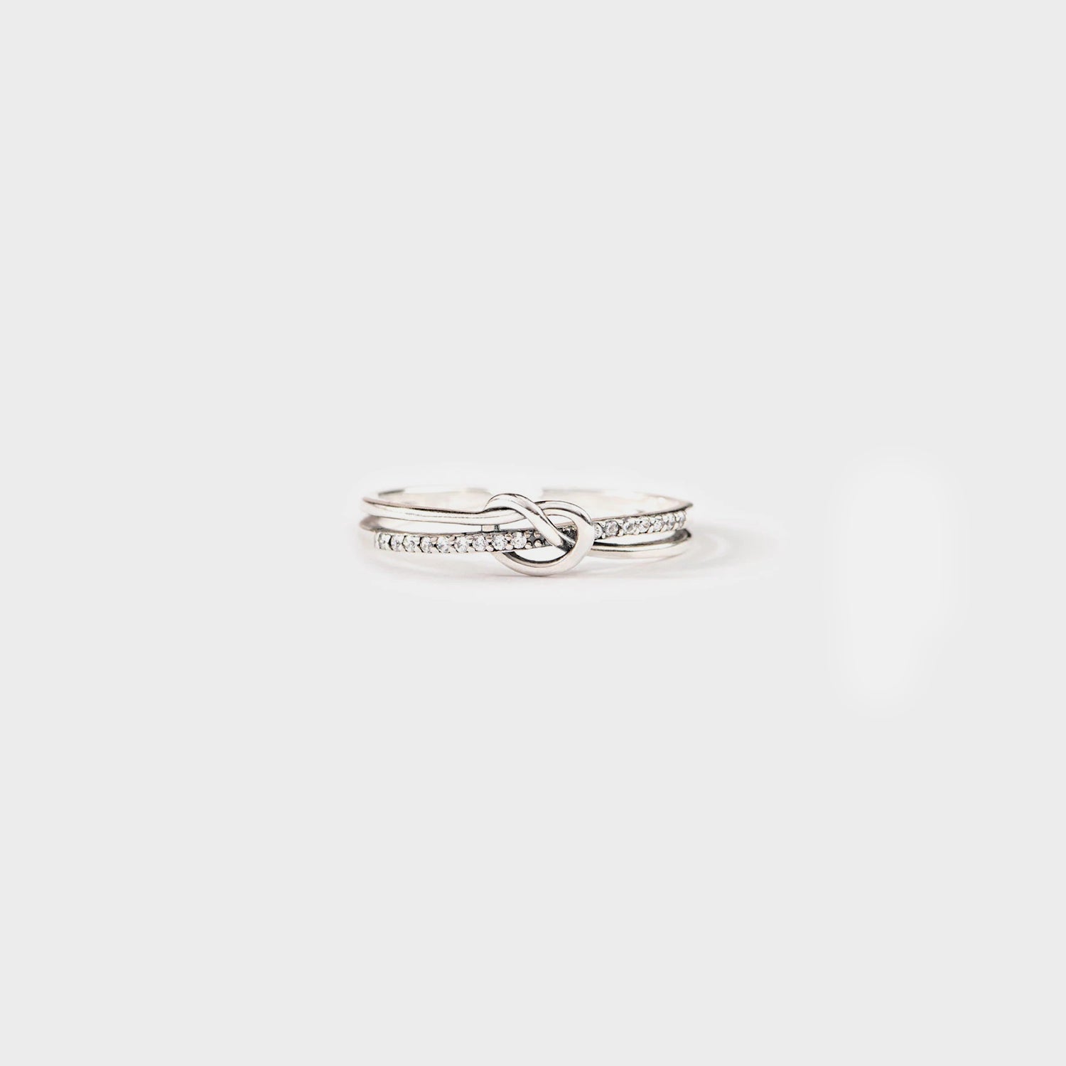 925 Sterling Silver Double-Layered Knot Ring 