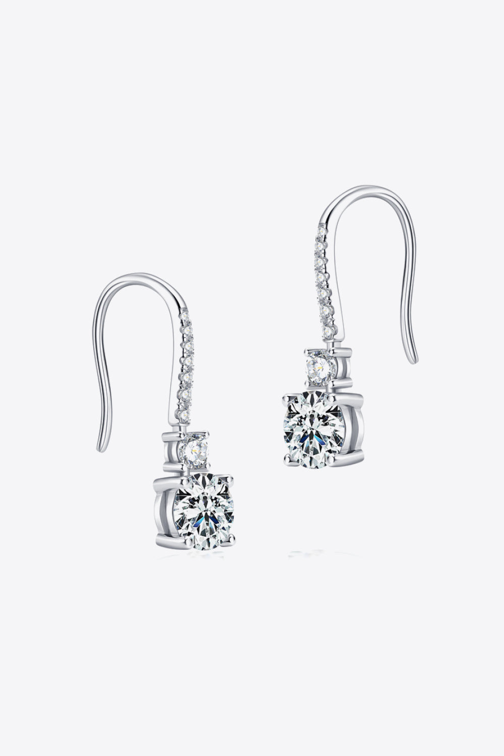 2 Carat Moissanite 925 Sterling Silver Drop Earrings 