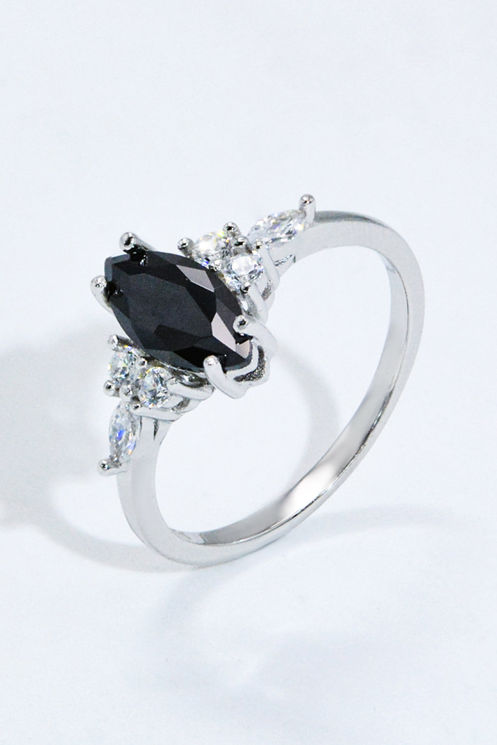 925 Sterling Silver Black Agate Ring 