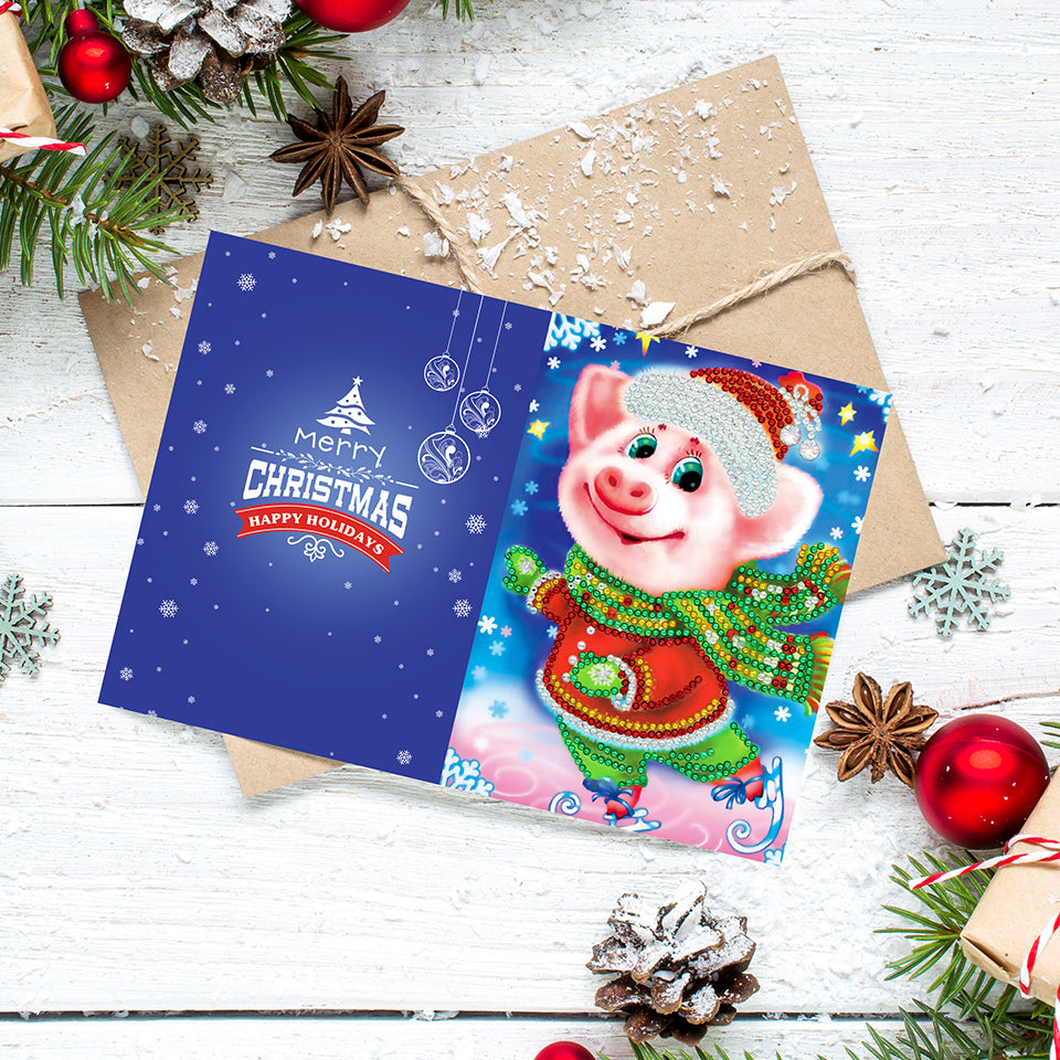 Christmas card bright diamond non-sticker DIY