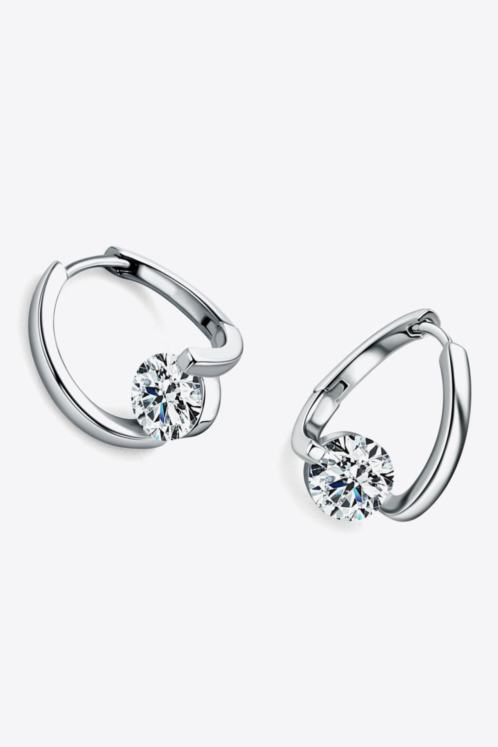 2 Carat Moissanite 925 Sterling Silver Heart Earrings 