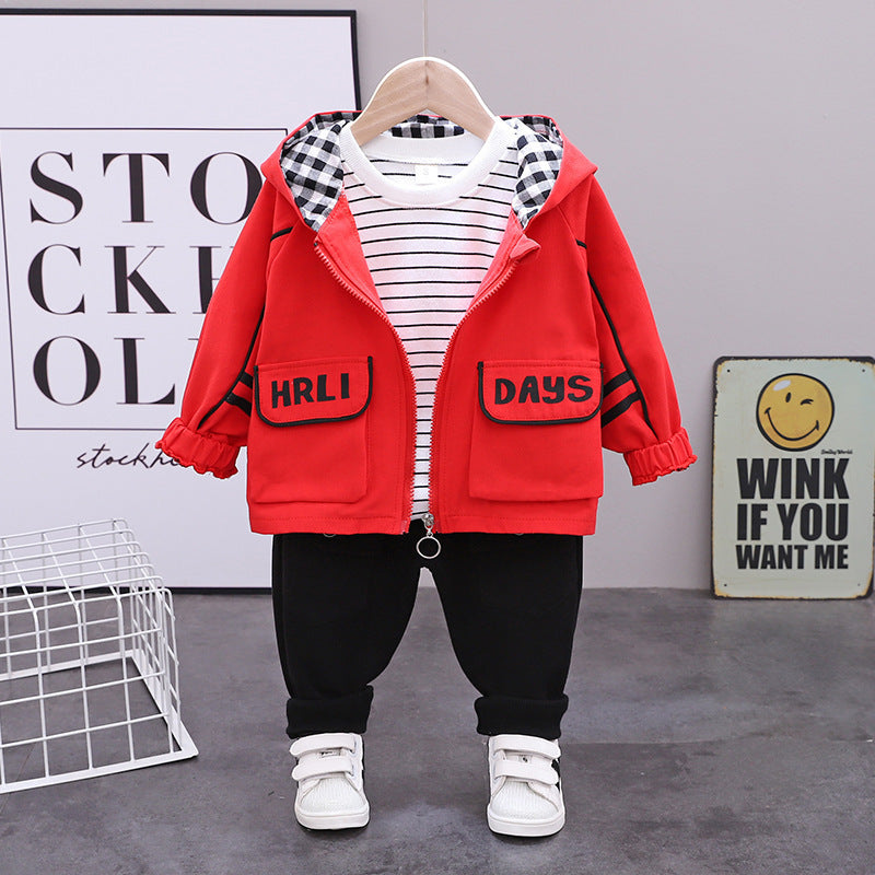 T-shirt jacket trousers boy suit