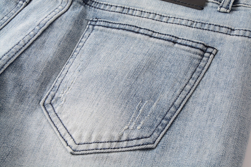 Men's jeans lightly washed holes