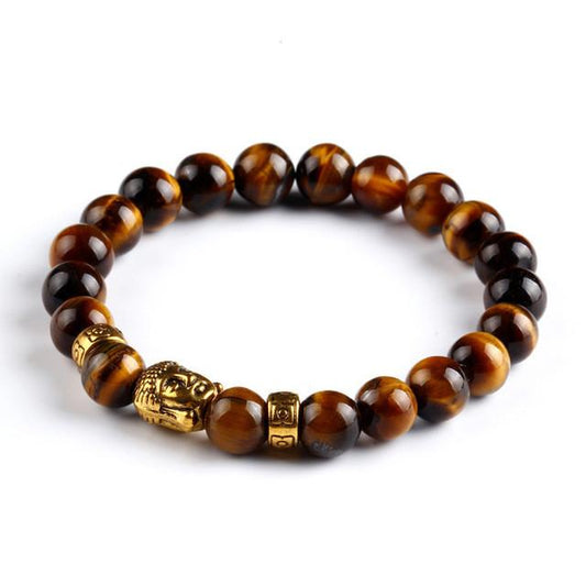 8mm natural stone agate yoga chakra bracelet Buddha head energy volcanic stone beaded bracelet