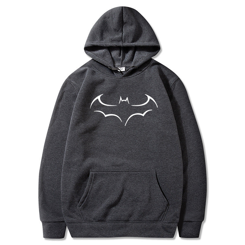 Plush Hoodie men's bat printed sweater for men