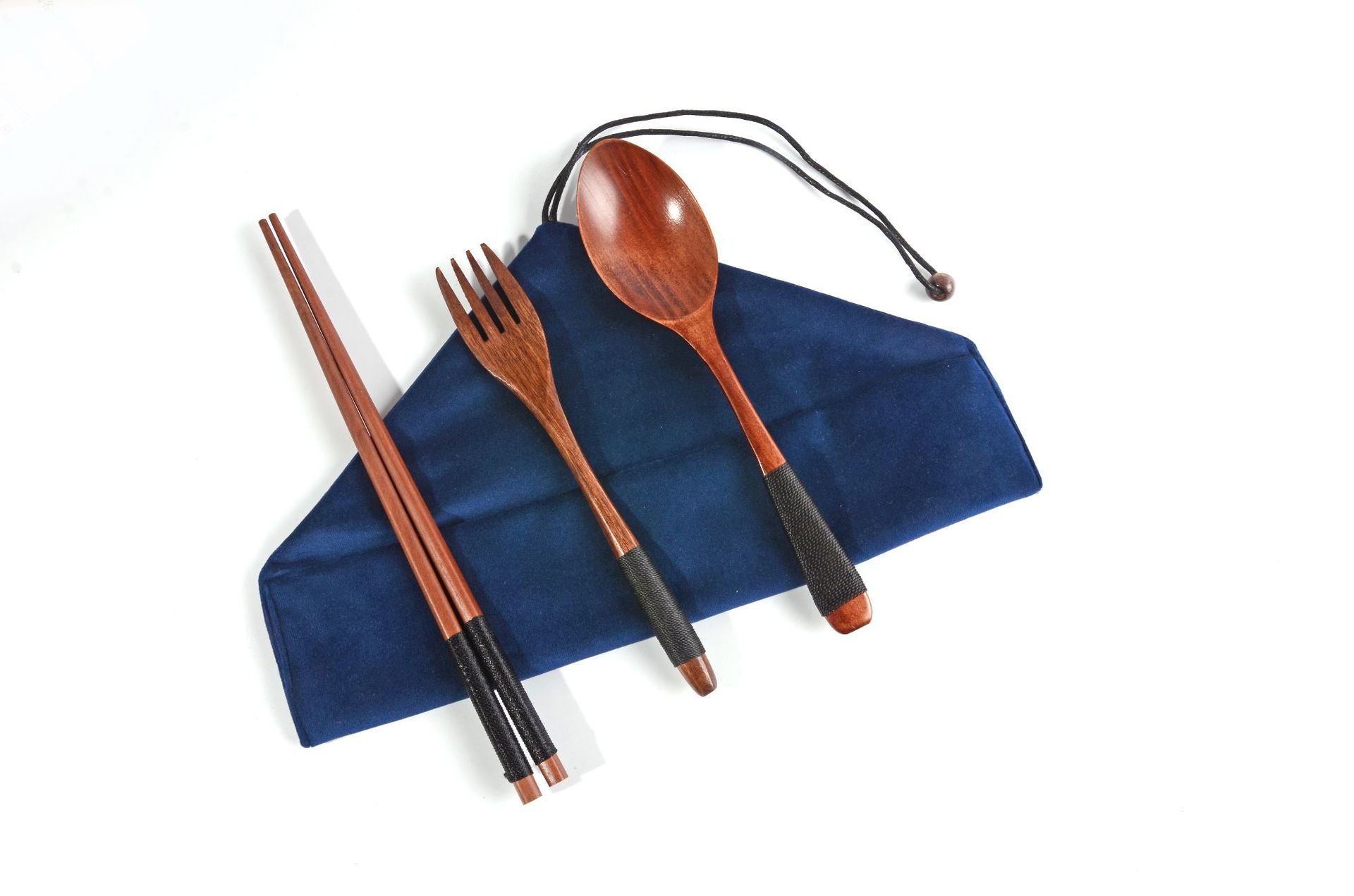 4PCS Japanese Wooden Spoon Chopsticks Tableware Set