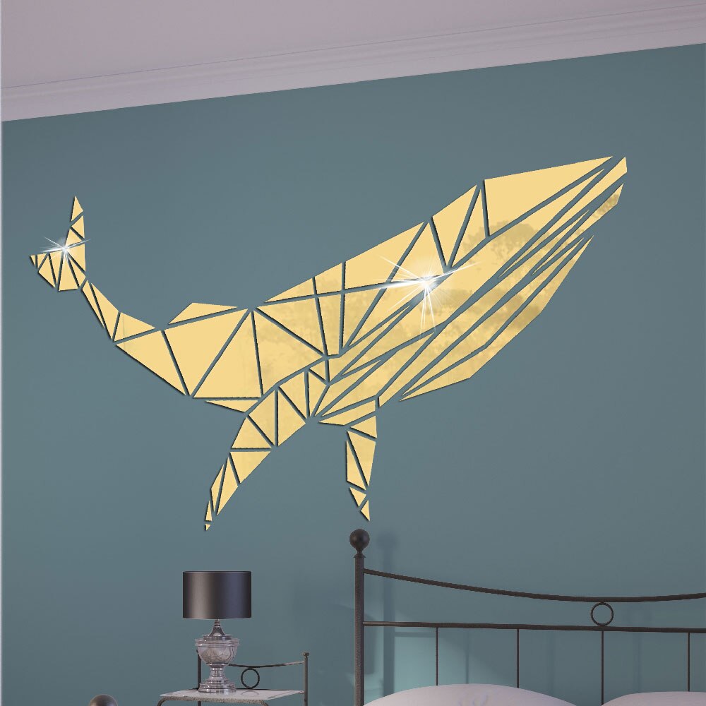 Acrylic shark mirror wall sticker 