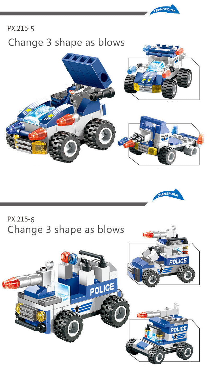 762Pcs Robot Car City Police Building Blocks Set