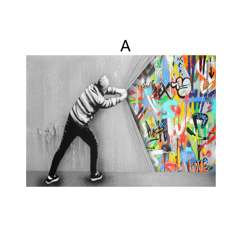 Fashionable Wall Graffiti Decoration Canvas Painting Core Living Room Paintings