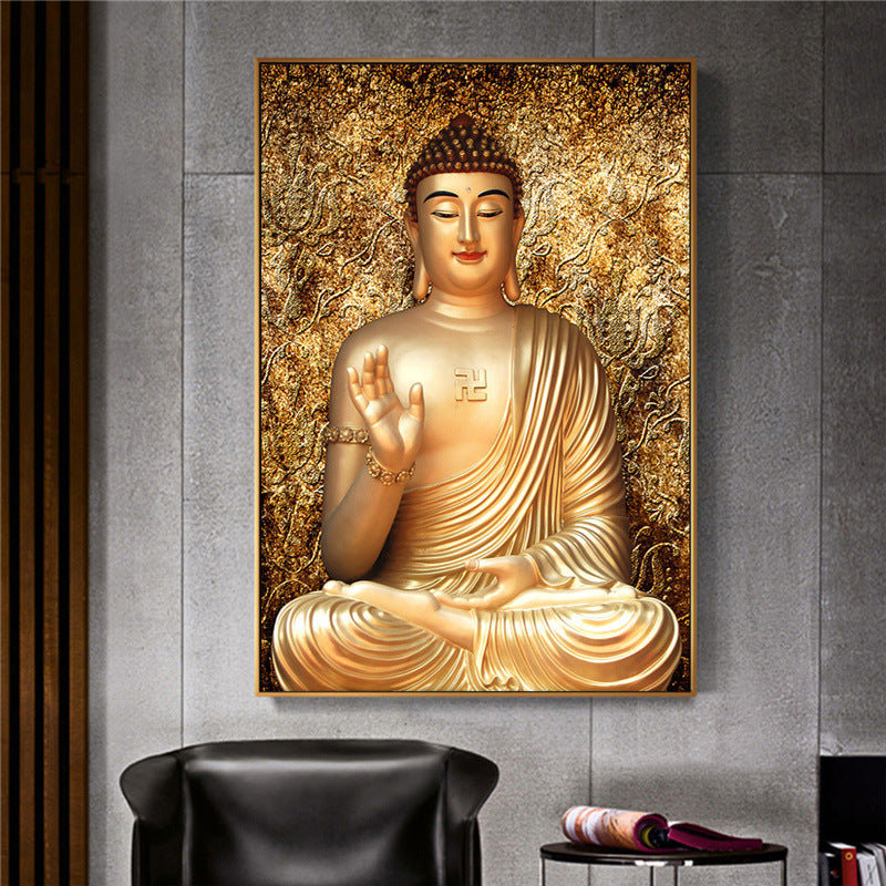 Art Oil Painting Buddha Decorative Wall Painting Living Room