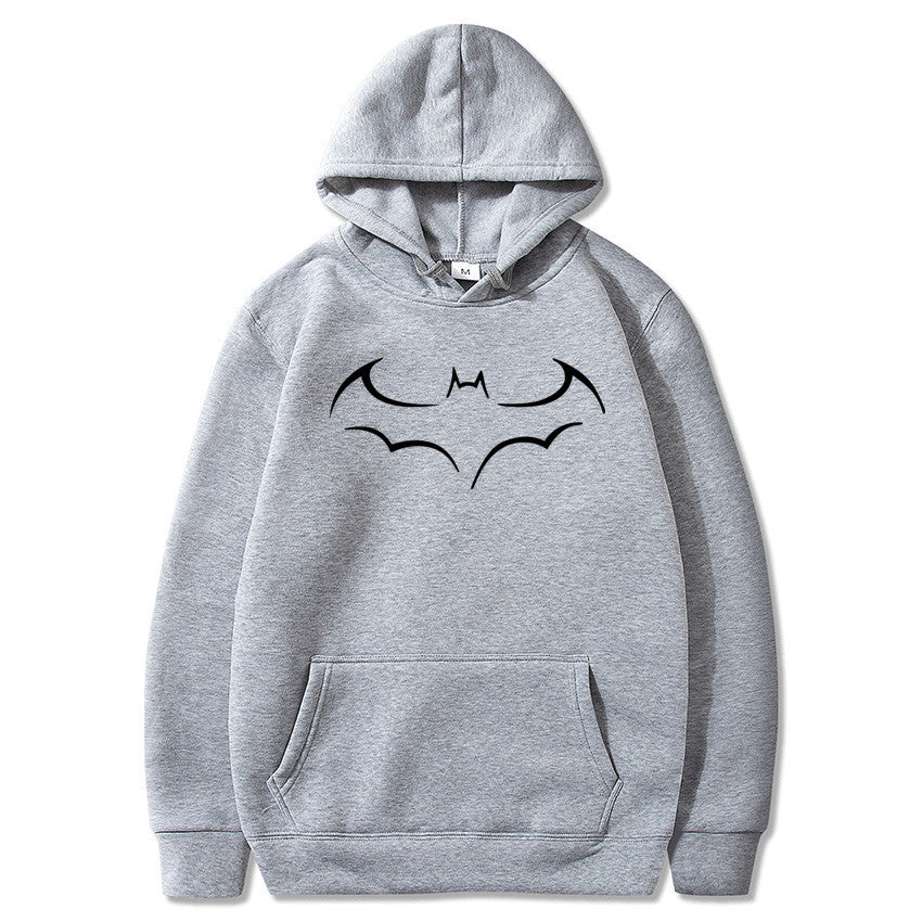 Plush Hoodie men's bat printed sweater for men