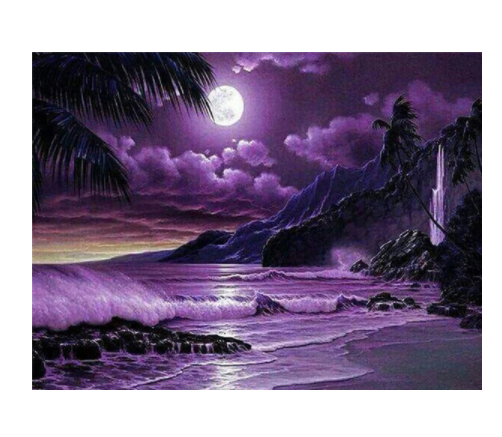 Moon Theme Diamond Painting Full 5D Embroidery Landscape Tree Mosaic