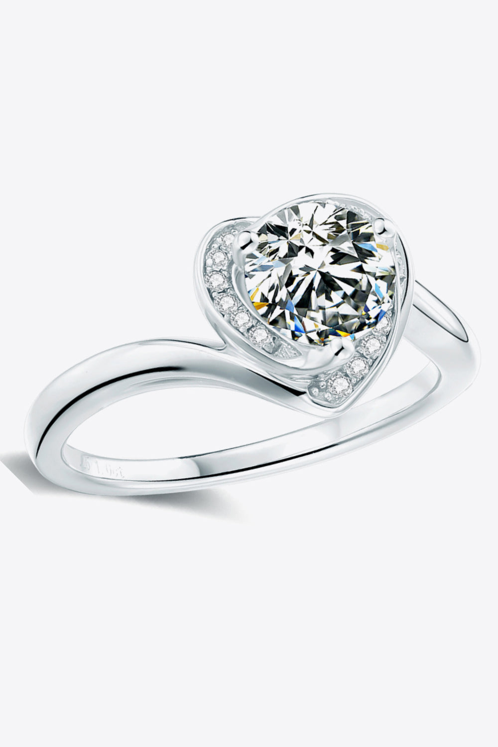 1 Carat Moissanite Heart Ring 