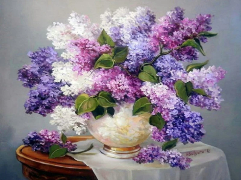 5D Diamond Painting - Purple bouquet