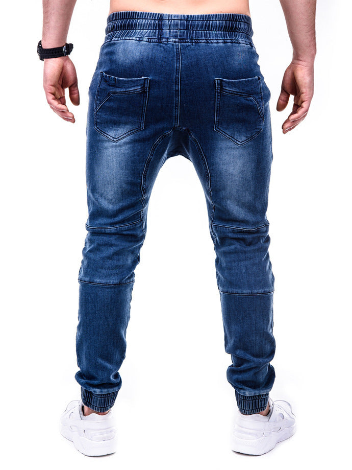 Men's casual sweatpants tie jeans