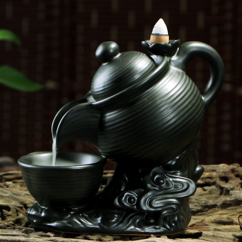 Teapot ceramic back incense burner