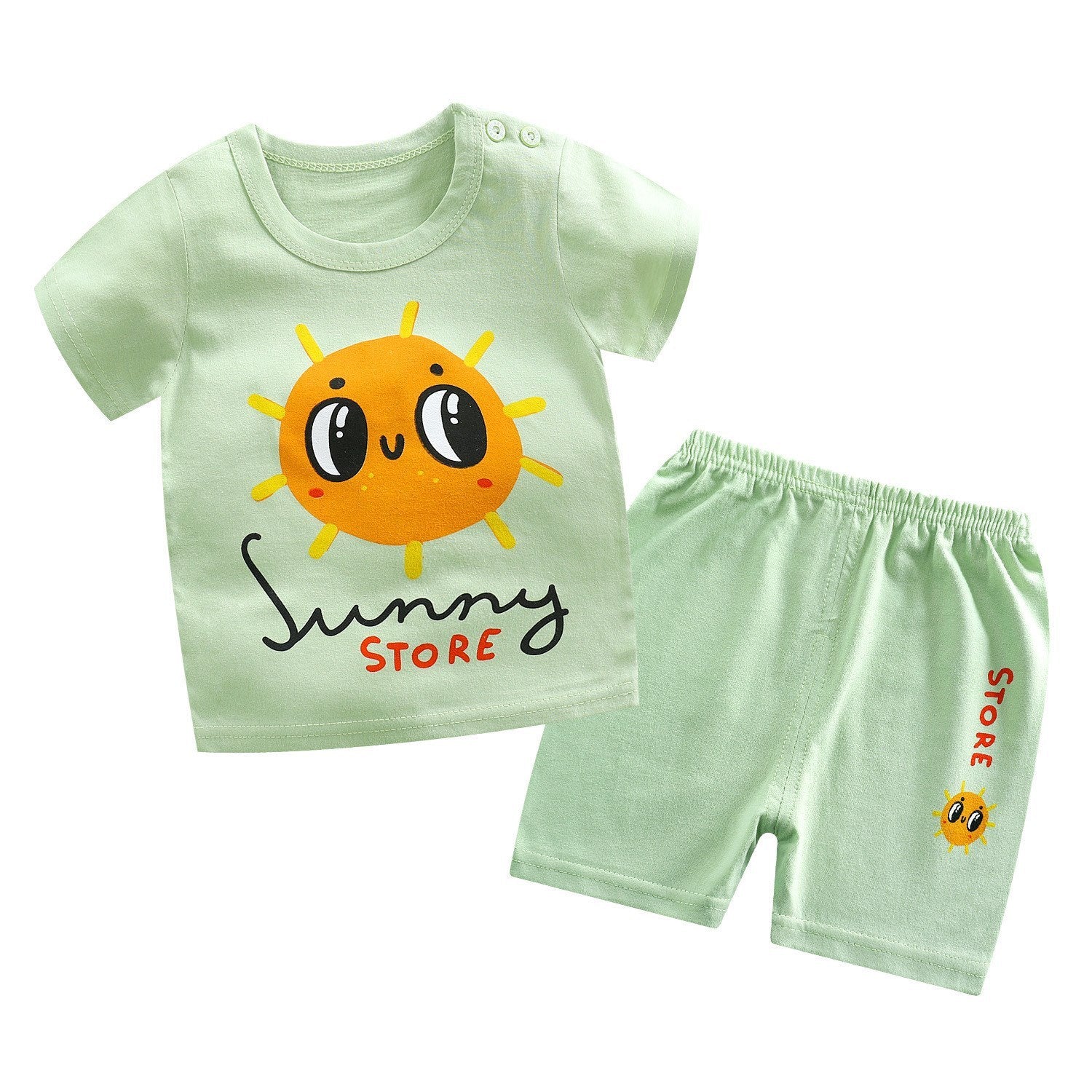 Children's cotton short sleeve suit