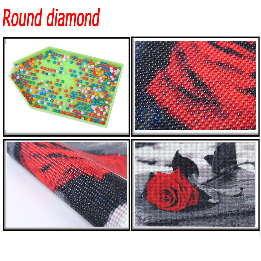 Diamond painting, fashion red lips, square/round diamond