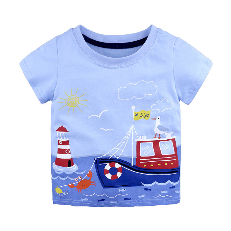 Children's t-shirt round neck print short sleeve