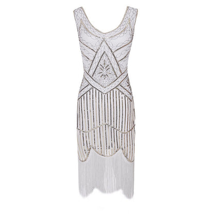 Stylish Vintage Sequin Fringe Dress