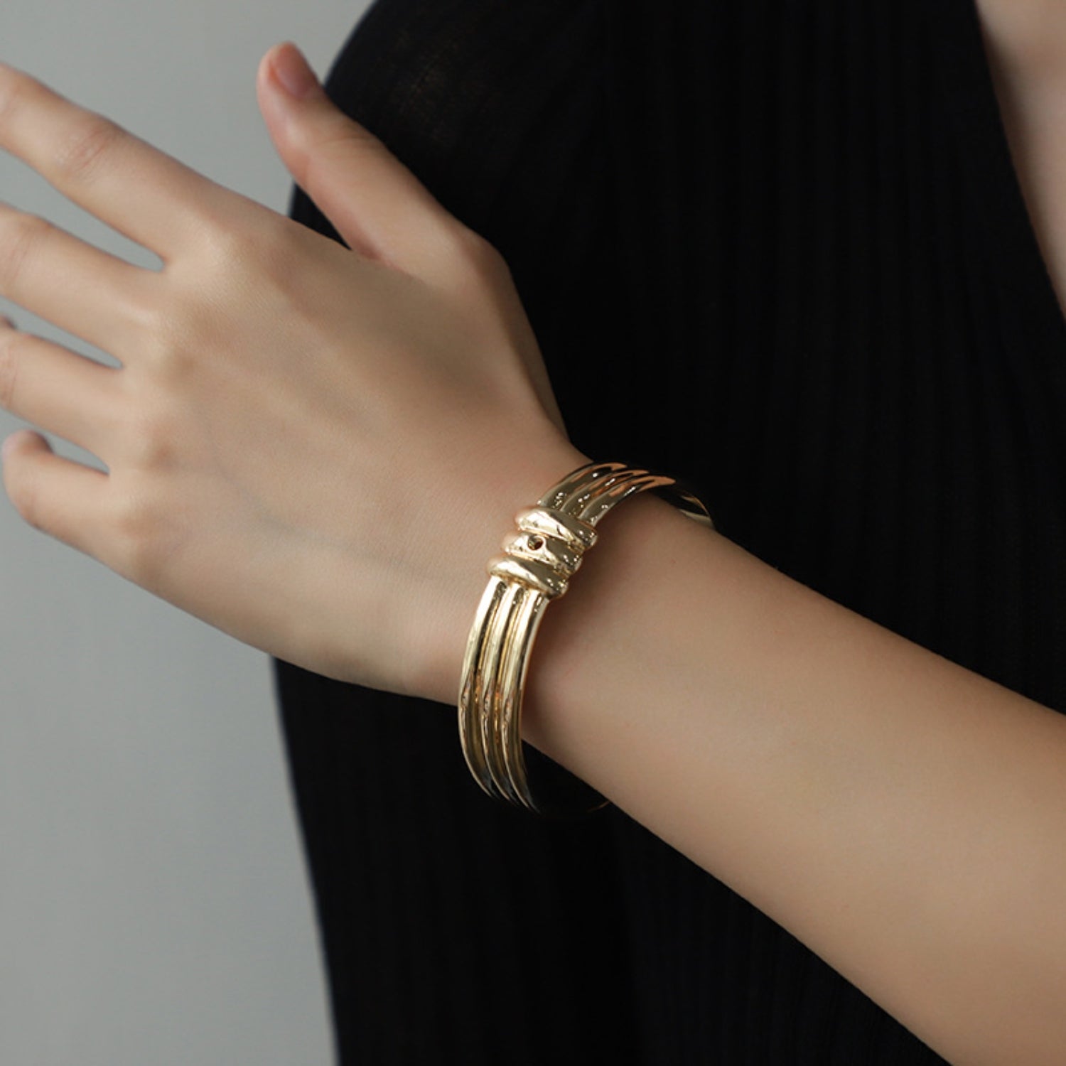 Gold-Plated Alloy Cuff Bracelet 