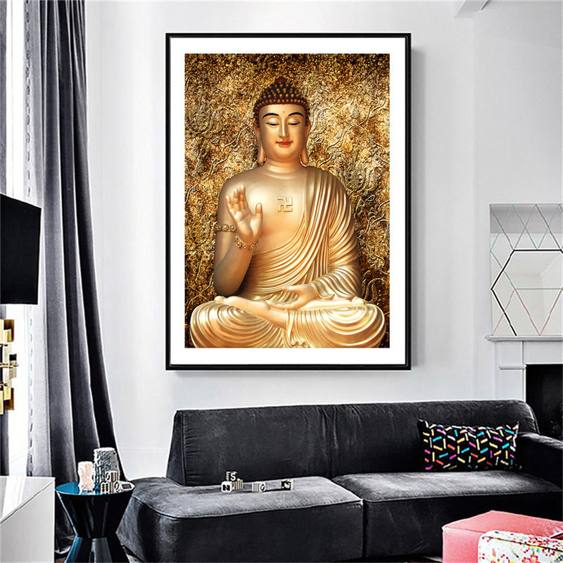 Art Oil Painting Buddha Decorative Wall Painting Living Room