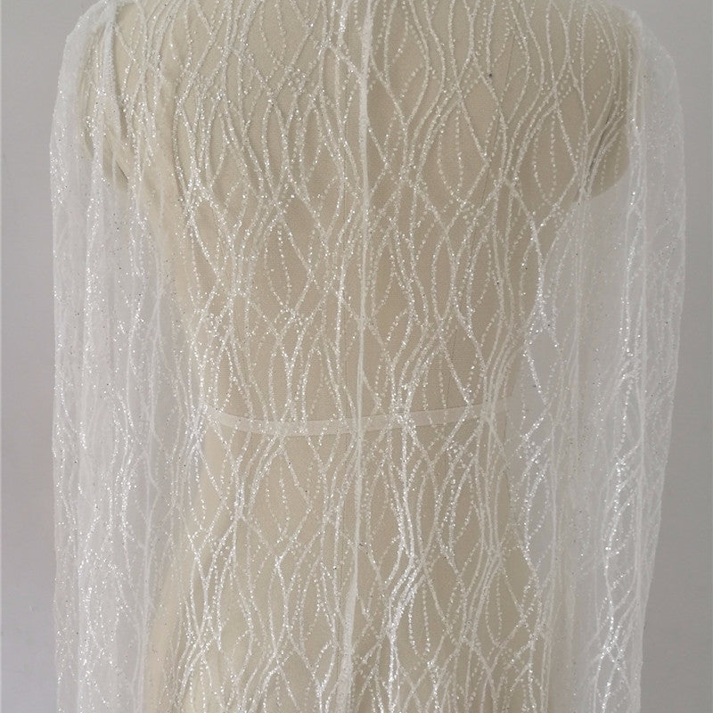 Women's White Cross Small Sequin Dress Shawl