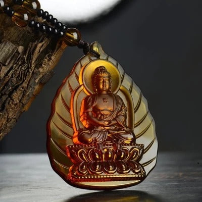 Glass pendant Buddha statue