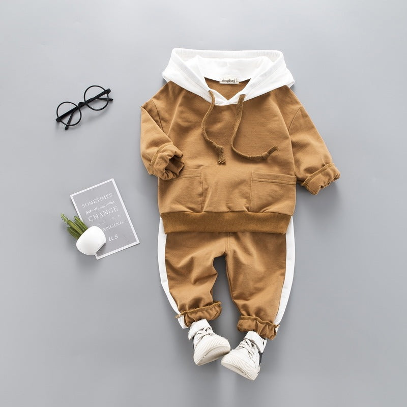 Alphabet hooded boy's hoodie suit