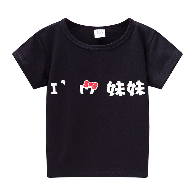 Children's Short Sleeve Boys And Girls T-shirt Cartoon Half Sleeve Top