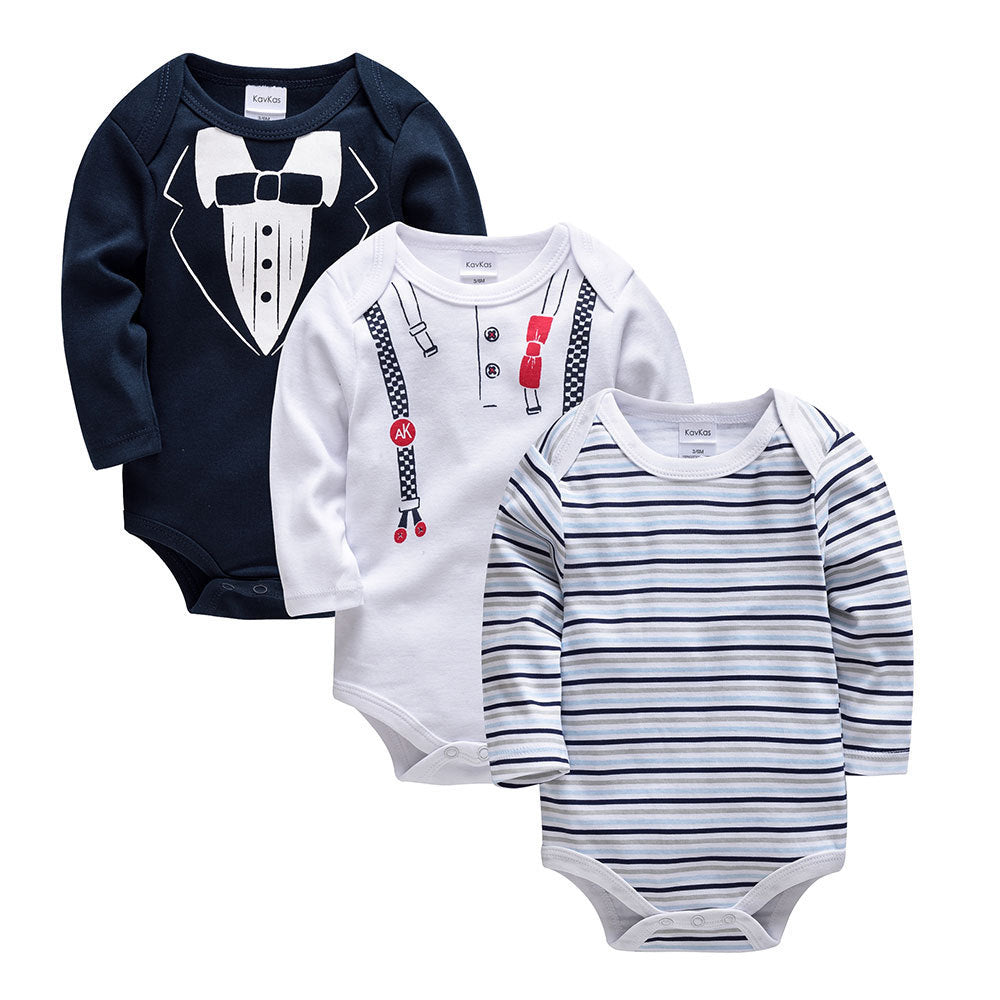 Cartoon Print Long Sleeve Newborn Baby Clothes 