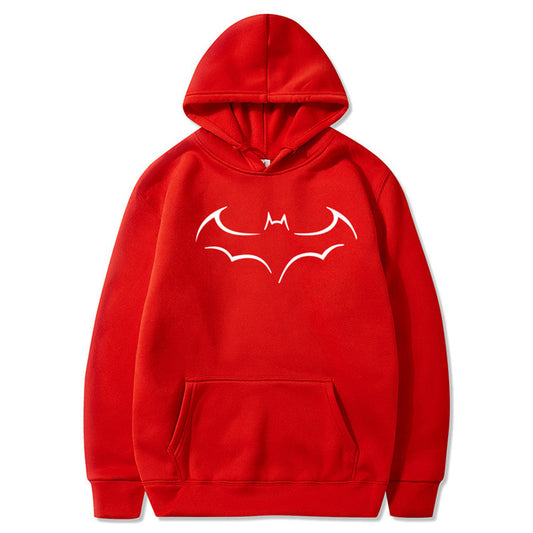 Plush Hoodie men's bat printed sweater for men