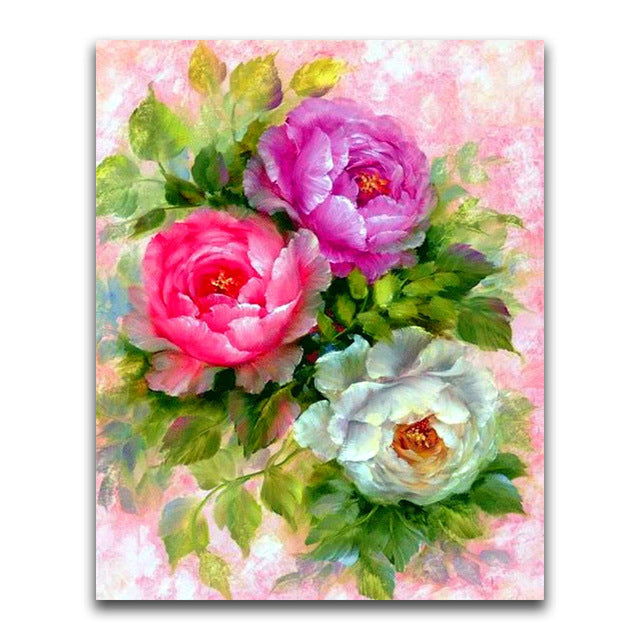 Diamond Embroidery Color Flowers Rhinestone Handmade Home Decoration Painting