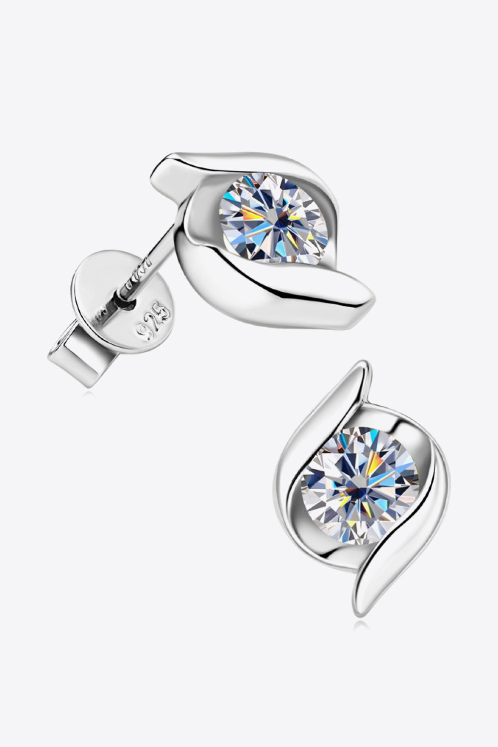 1 Carat Moissanite 925 Sterling Silver Stud Earrings 