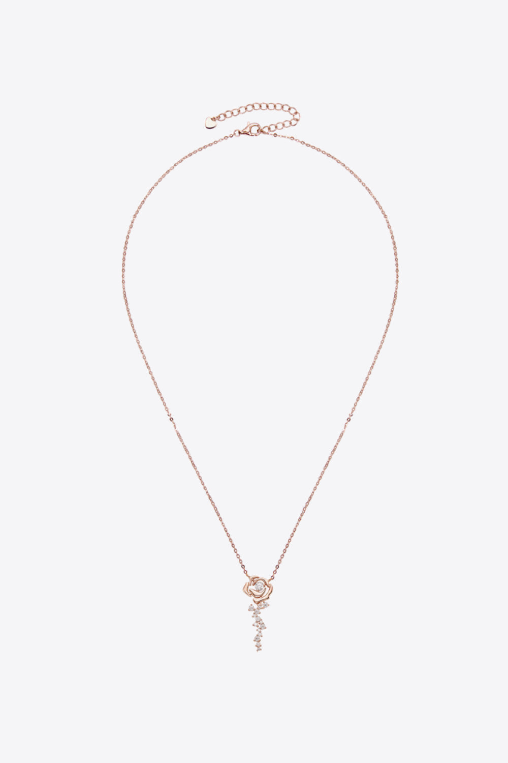 925 Sterling Silver 18K Rose Gold-Plated Pendant Necklace 