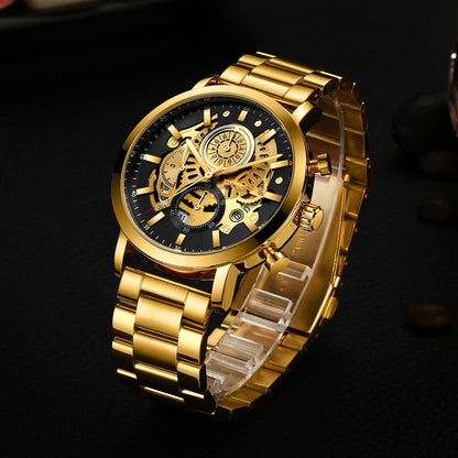 Men's Multi-functional Calendar Watch Hollowed Out