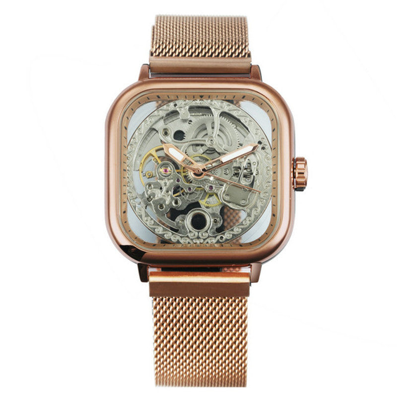 Square hollow men's automatic mechanical watch