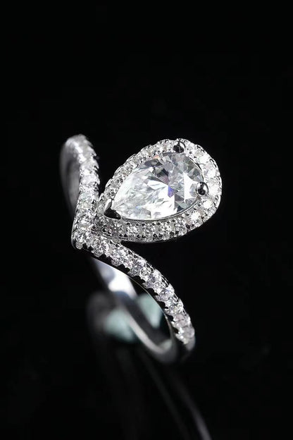 2 Carat Moissanite Teardrop Ring 