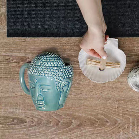 Creative Buddha Head Shaped Ceramic Mug