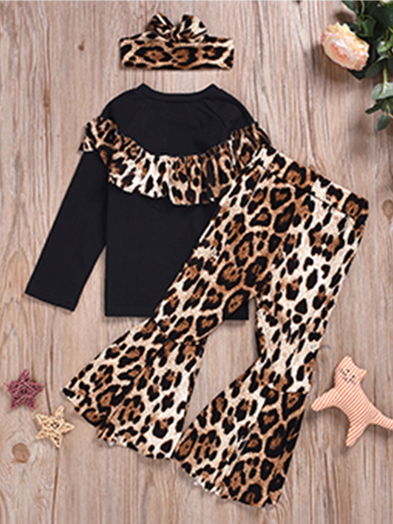 European And American Style Girls Leopard Print Suit