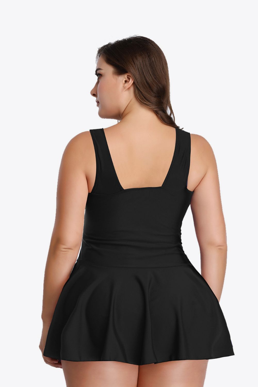 Plus Size Plunge Swim Dress 