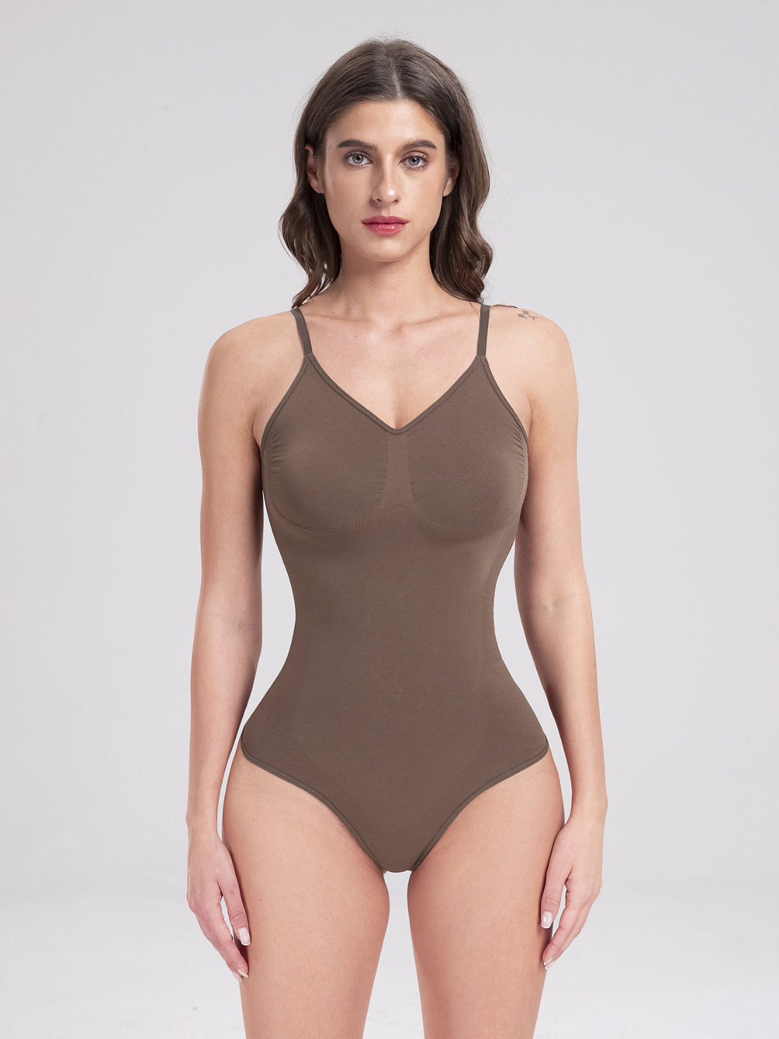 V-Neck Spaghetti Strap Active Bodysuit - Babbazon New Products